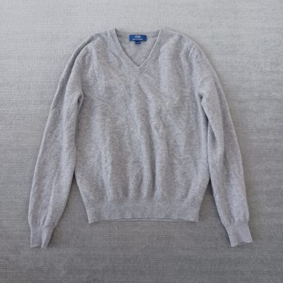 Gobi Mongolian Sweater Women M Gray V Neck Quiet Luxe Cashmere Minimal Classic - Picture 1 of 7